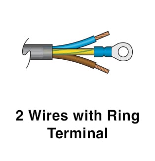 2 wires with ring terminals